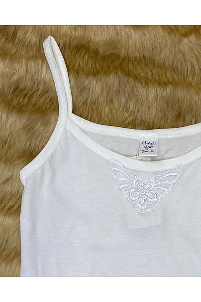 skycott 6-Piece White Undershirt - Women &Apos; S Series with Straps, 100% Cotton