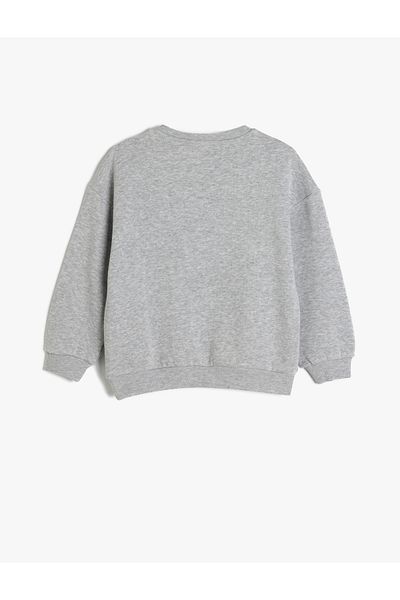 Koton Slogan Printed Long Sleeve Crew Neck Sweatshirt