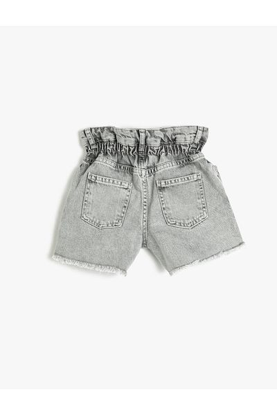 Koton Denim Shorts Elastic Waist Pocket Cotton