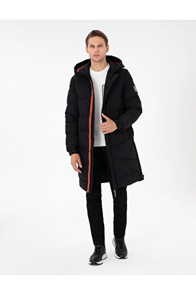 Pierre Cardin Palton negru cu croială normală 50293318-VR046