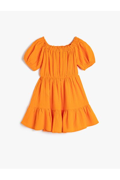 Koton Φόρεμα Midi Off Shoulder Κοντό μανίκι με μπαλόνι