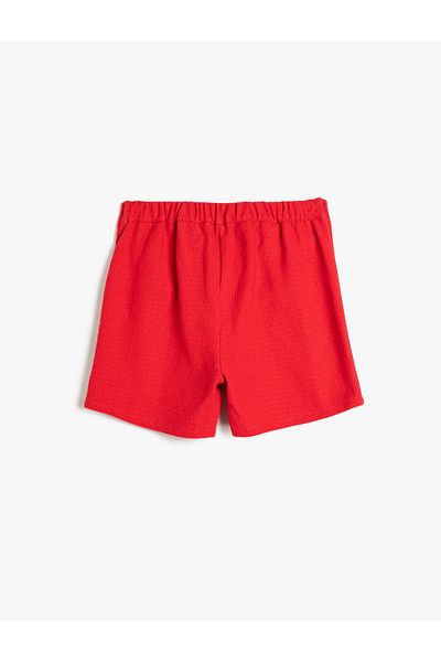 Koton Tweed Shorts Cotton with Decorative Pockets