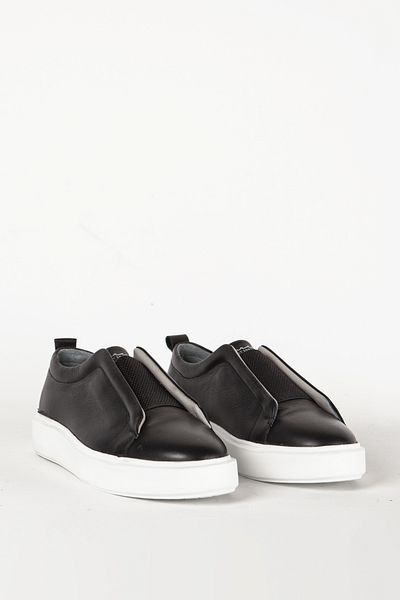 MARCOMEN Genuine Leather Mc 17242 Black Men's Thick Sole Casual Shoes - Laceless