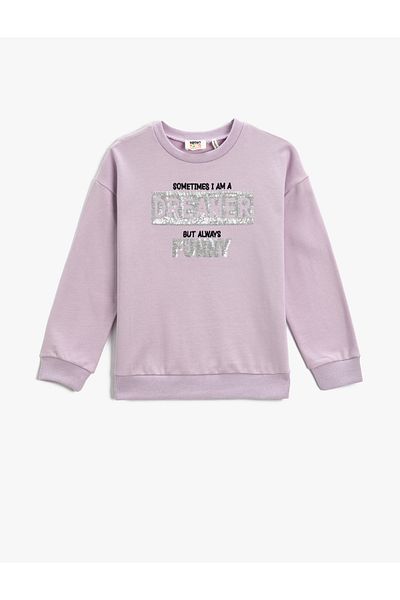 Koton Sequin Embroidered Sweatshirt