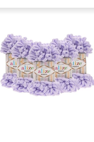 Alize Puffy 146 Light Lavender - Πακέτο 5 Πλεκτό Χέρι Νήματα Μεγάλο Παπιγιόν