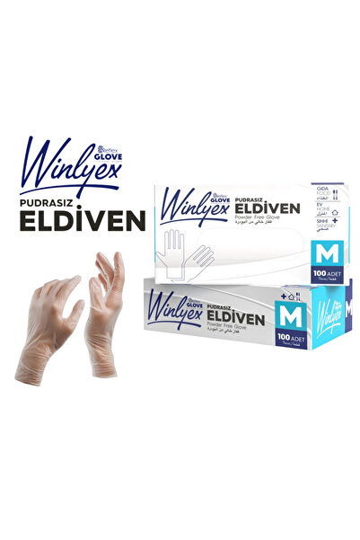 Medicalx Winylex Pudrasız TPE Eldiven Şeffaf 100'lü - Medium