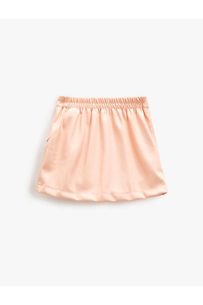 Koton Mini Skirt Leather Look Double Breasted Symmetrical Cut