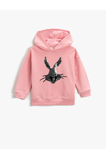 Koton Hanorac cu imprimeu Bugs Bunny, cu licență, cu paiete, cu mânecă lungă,...