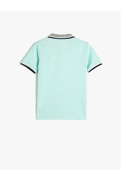 Koton Tricou polo cu mânecă scurtă, cu nasturi, detaliu brodat din bumbac