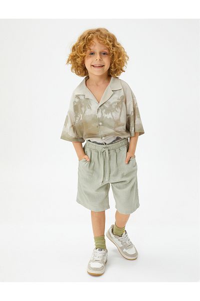 Koton Shorts aus Leinenmischung mit Bindetasche an der Taille
