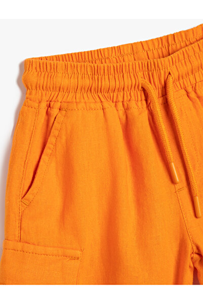 Koton Plátěné šortky se zavazováním v pase a kapsou