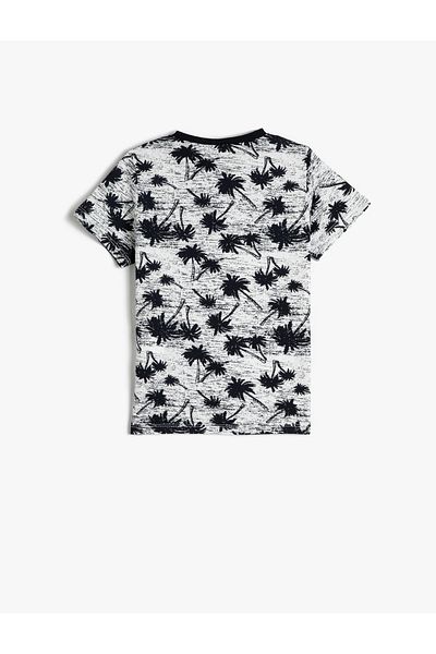 Koton Tricou cu mânecă scurtă cu imprimeu palmier din bumbac