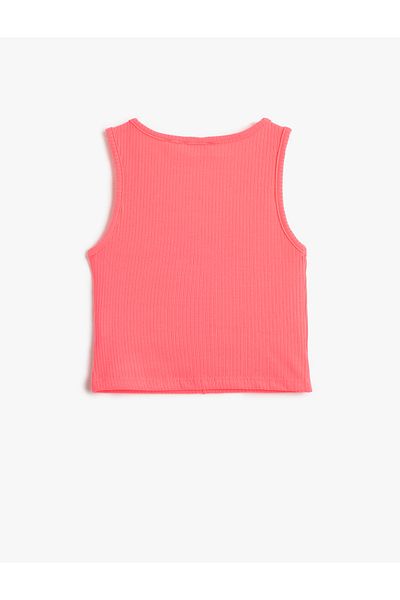 Koton Crop Top fără mâneci cu decolteu în V cu detaliu de fereastră din twill