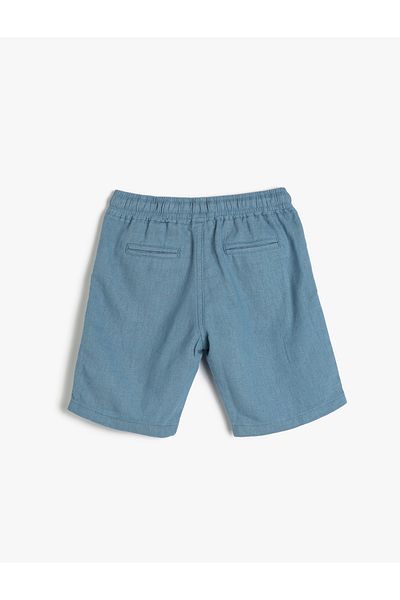 Koton Pantaloni scurți de buzunar din amestec de in - Cravată în talie