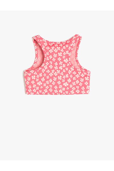 Koton Jumătate Tank Top fără mâneci Floral Tight Fit