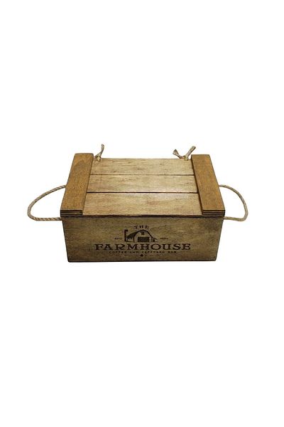 Lime Art Shop Дървена кутия с селски стил - 26 см x 16 см x 10 см, многофункционална декоративна