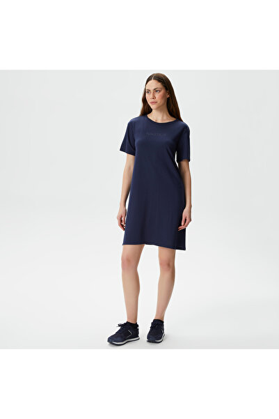 Nautica Kadın Lacivert Relaxed Fit Kısa Kollu Elbise