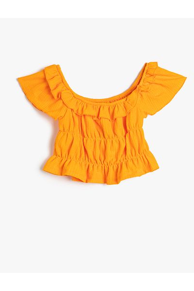 Koton Short Blouse Ballerina Collar Ruffle Short Sleeve