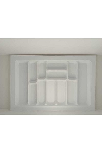 almital mobilya aksesuarları furniture accessories Λευκό συρτάρι 75x49 cm - 12 θήκες, λεπτομέρεια για κουτάλια, δυνατότητα κοπής 69x41 cm