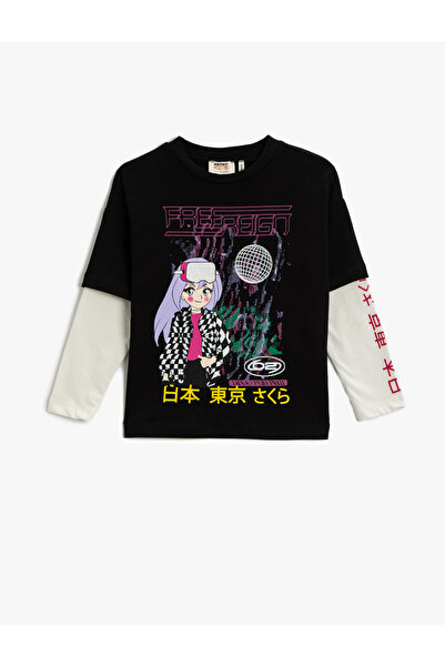 Koton Черен суичър за момиче 3WKG10193AK