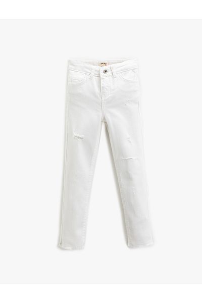 Koton Basic Jeans 5 Τσέπες Slim Fit Frayed