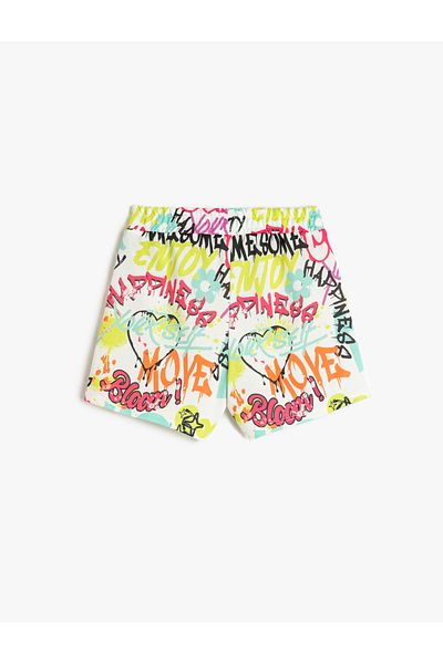 Koton Shorts mit elastischem Bund und Tasche bedruckt