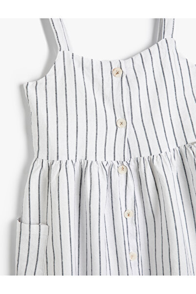 Koton Umerașe pentru rochii din in Închidere cu butoane Buzunare căptușite