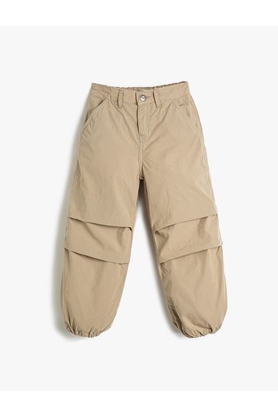 Koton Parachute Trousers with Pockets and Elastic Cotton Legs