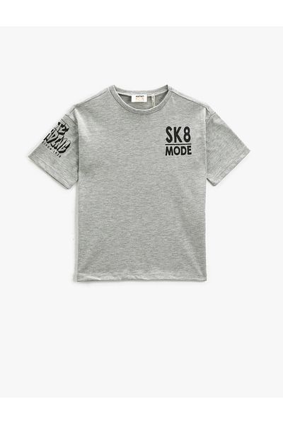 Koton Tricou cu mânecă scurtă cu gât crew imprimat pe spate