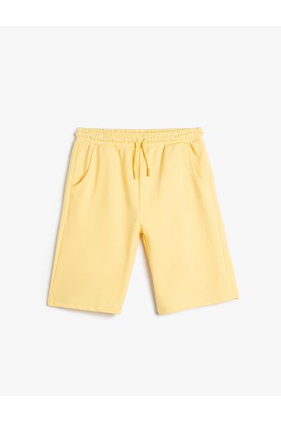 Koton Basic Shorts with Tie Waist Textured Pockets