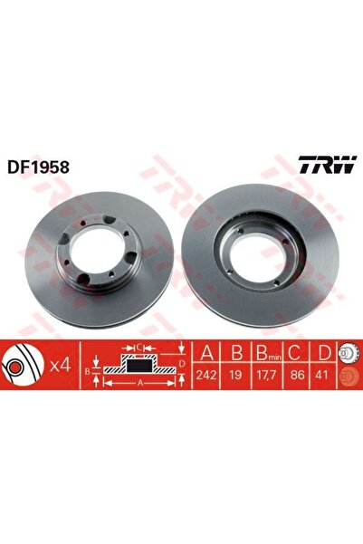 TRW DF1958 FREN DİSKİ ÖN ACCENT 95-00 EXCEL 90-95 YUMURTA KASA HA
