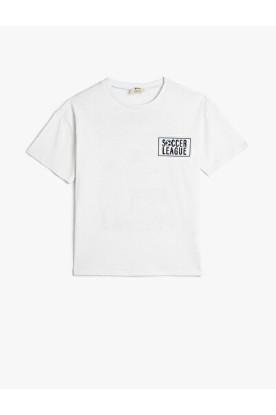 Koton Tricou Decolteu Crew mânecă scurtă Spate Bumbac Imprimat