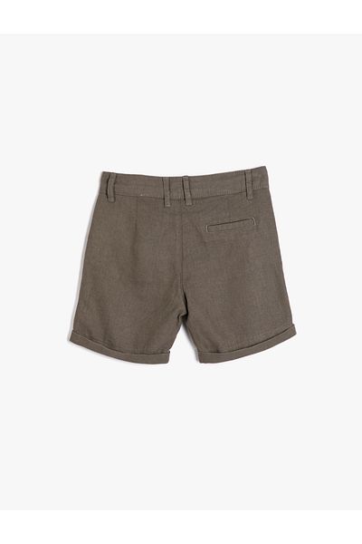 Koton Pantaloni scurți de in nasturi cu buzunare