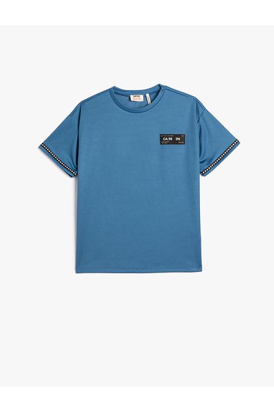 Koton T-Shirt Short Sleeve Crew Neck Label Detailed