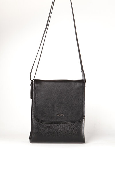 Grande حقيبة ماسنجر للرجال - Gd 4261، جلد طبيعي، أسود