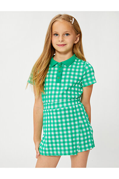 Koton Polo tričko Crop s krátkým rukávem Detailní Slim Fit