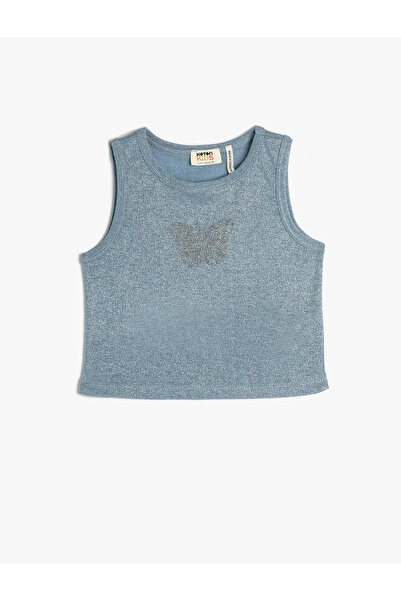 Koton قميص رياضي قصير بدون أكمام ذو قصة ضيقة ورقبة دائرية لامعة