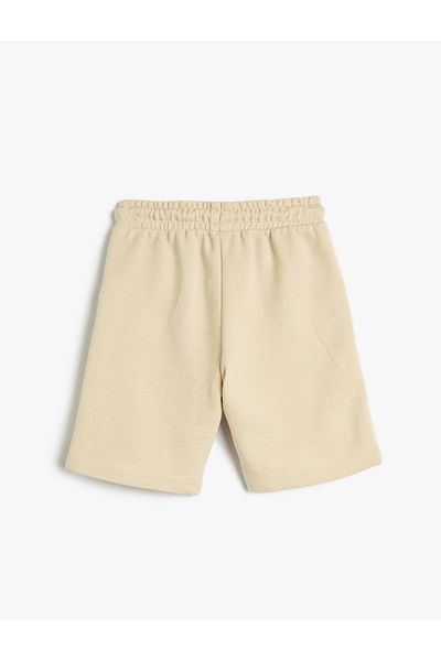 Koton Basic Shorts with Tie Waist Textured Pockets
