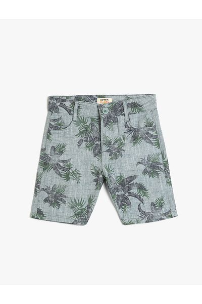 Koton Pantaloni scurți chino din bumbac cu modele florale, cu buzunare