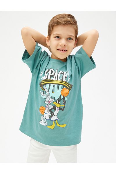 Koton Space Jam T-Shirt με άδεια κοντό μανίκι Crew λαιμόκοψη βαμβακερό