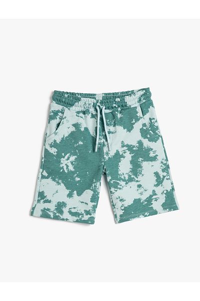 Koton Pantaloni scurți cu model Batik Buzunare Tie Talie Bumbac