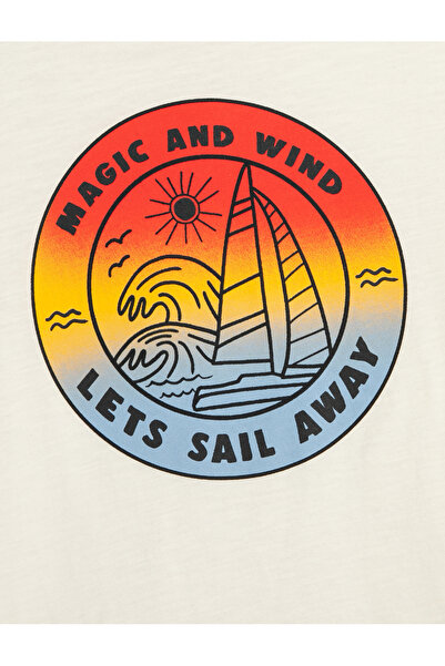 Koton Tričko s krátkým rukávem a výstřihem z bavlny