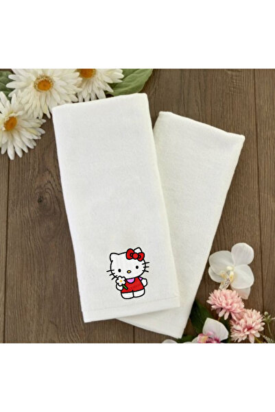 Ursa HELLO KİTTY NAKIŞLI BEYAZ ÇOCUK HAVLUSU 30X50