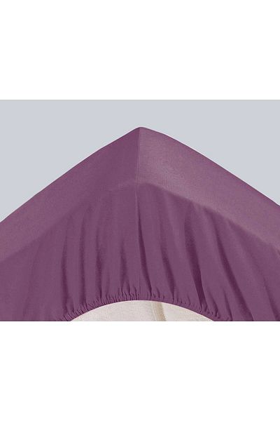 Maki Home Purple Cotton Oversized High-Brimmed Bed Sheet - Without Pillow Cover, Elastic