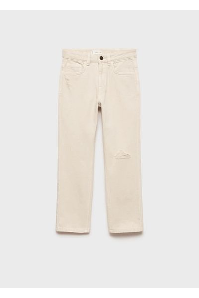 MANGO Kids Διακοσμητικό τζιν σε ίσιο κομμένο σκίσιμο