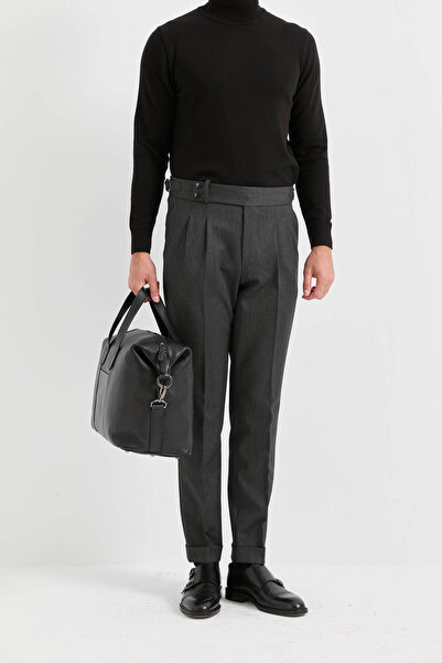 AEK FIORE Erkek Gri Pileli Kumaş Pantolon