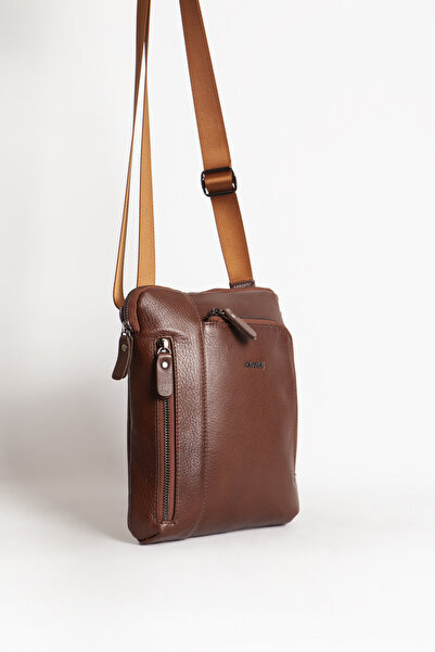 Grande Gd 6551 Genuine Leather Men's Briefcase Tan