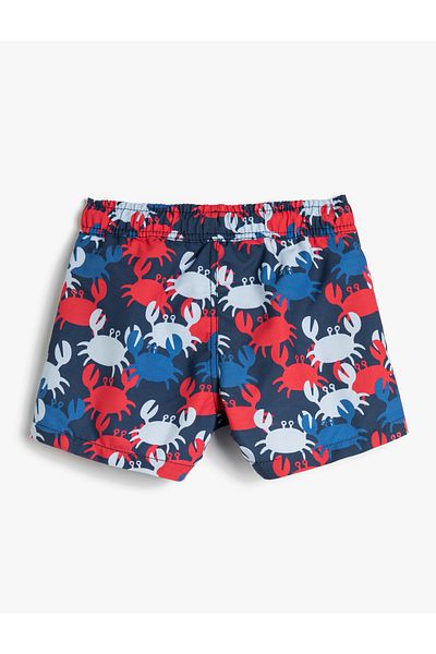 Koton Seeshorts mit Krabbenmuster und Netzfutter in der Taille