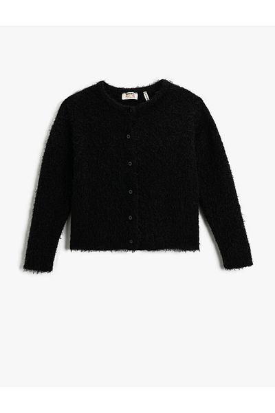 Koton Plush Cardigan Buttoned