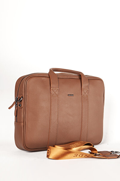 Grande Ανδρικός χαρτοφύλακας από γνήσιο δέρμα Gd 6886 Tan